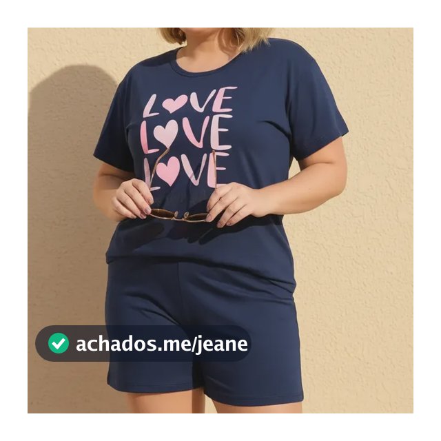 Pijama Verão Feminino Plus Size De Algodão Love Love Love
