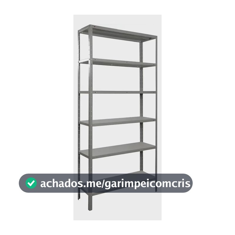Estante Armário Prateleira de Aço 6 Bandejas Organizador Galvanizada Suporta 150kg 190cm x 90cm x 28cm