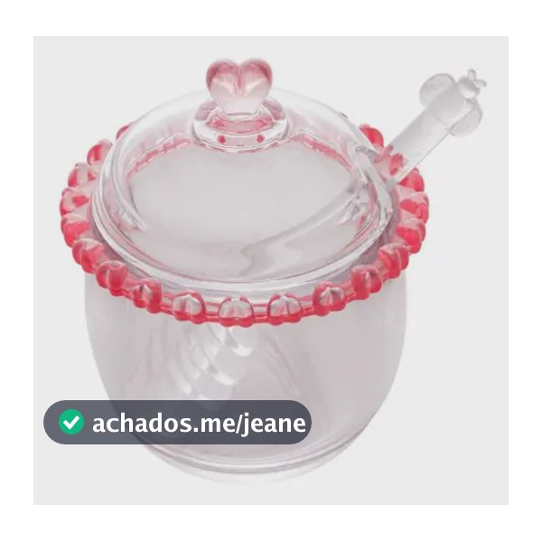 Meleira Cristal Com Pegador Coração Borda Rosa - Lyor