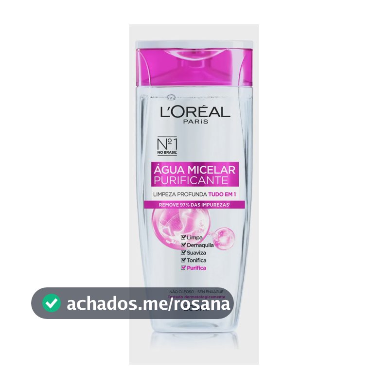 Água Micelar Solução de Limpeza 5 em 1 Limpa, Demaquila, Purifica, Suaviza e Reequilibra, Cuidado Diário para Todos os Tipos de Peles L'Oréal Paris 200ml
