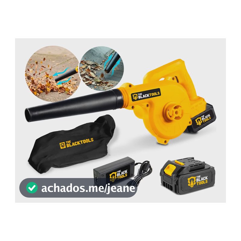 Soprador Folhas Bateria 21v Jardinagem Portatil Bivolt Amarelo 127/220v