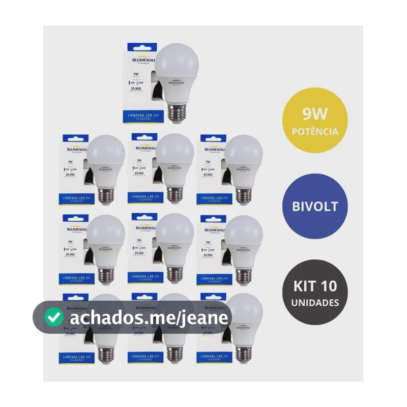 Kit 10 Lâmpada Led 9w 6500k E27 Blumenau Cor da luz Branco Frio