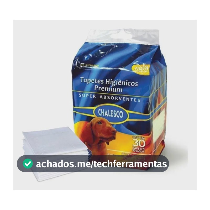 Tapete Higiênico Chalesco Premium Medida 60x90 Pacote com 30 unidades
