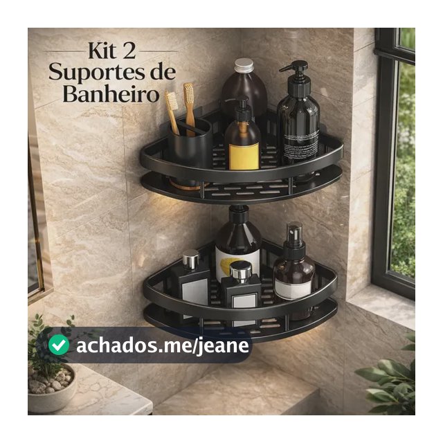 Kit 2 Suporte Porta Shampoo Sabonete Banheiro Adesivo Parede Sem Furos Box Luxo Prateleira Organizador Universal