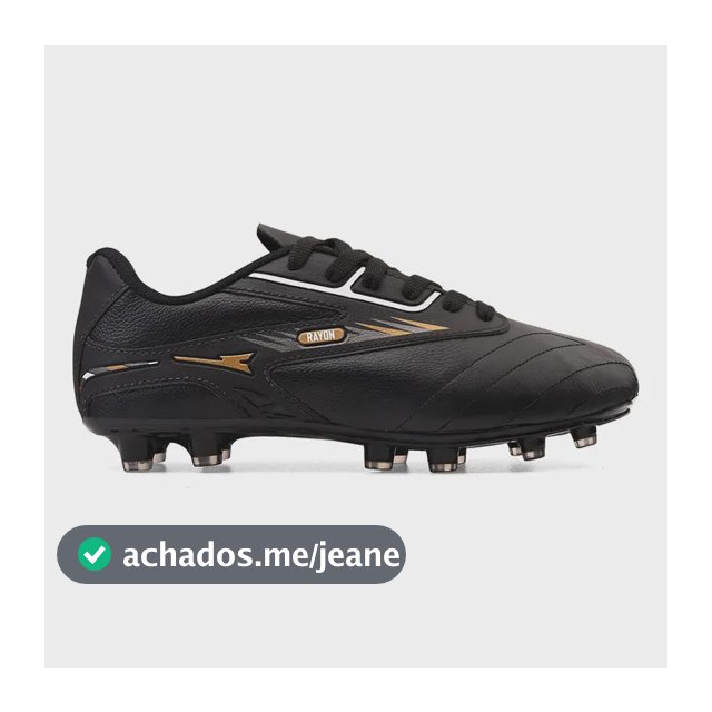 Chuteira Campo Futebol 100% Couro Legitimo Trava Original Preto 39 Br