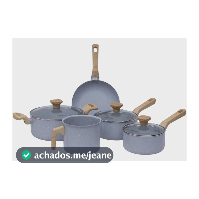 Conjunto 5 Panelas Indução Mimo Style Pratic Cook Grafite Grafite