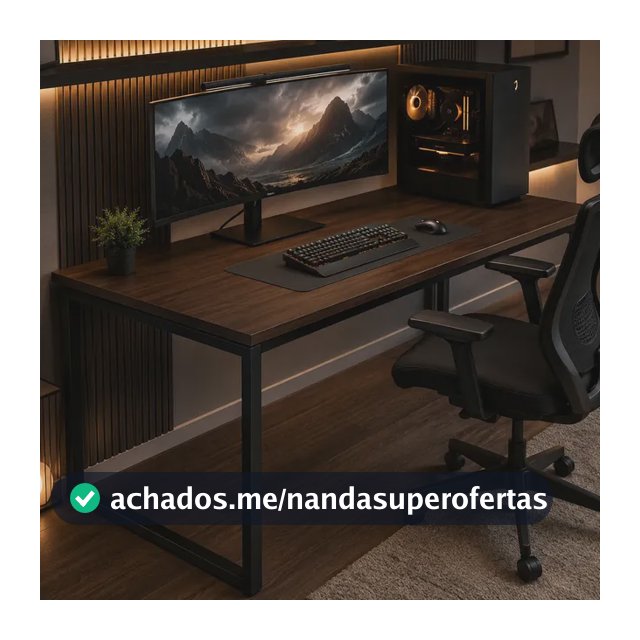 Mesa Gamer Industrial 150cm Para Pc E Home Office Pés De Aço Nogal