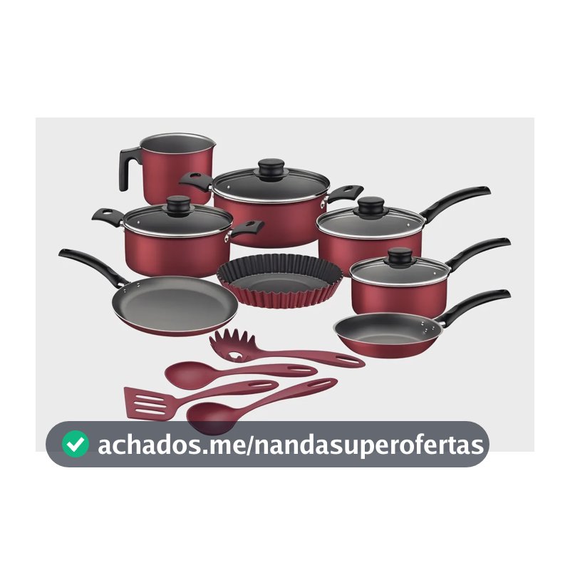 Jogo Panelas 12 Peças Antiaderente Alumínio Turim Tramontina Cor Vermelho
