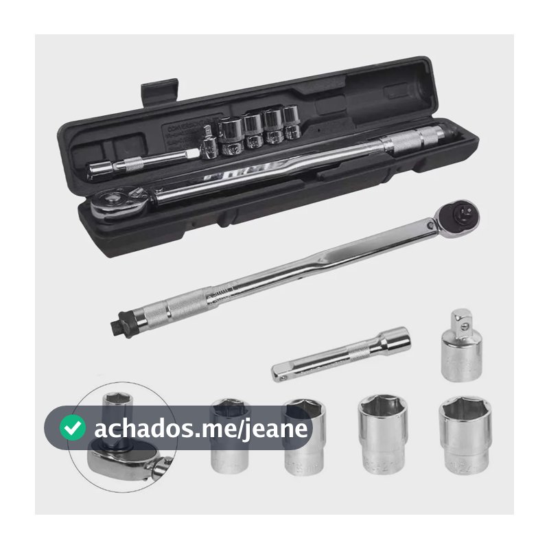 Torquimetro De Estalo 1/2 Pol 28-210nm Cr-mo Reversível 8pcs