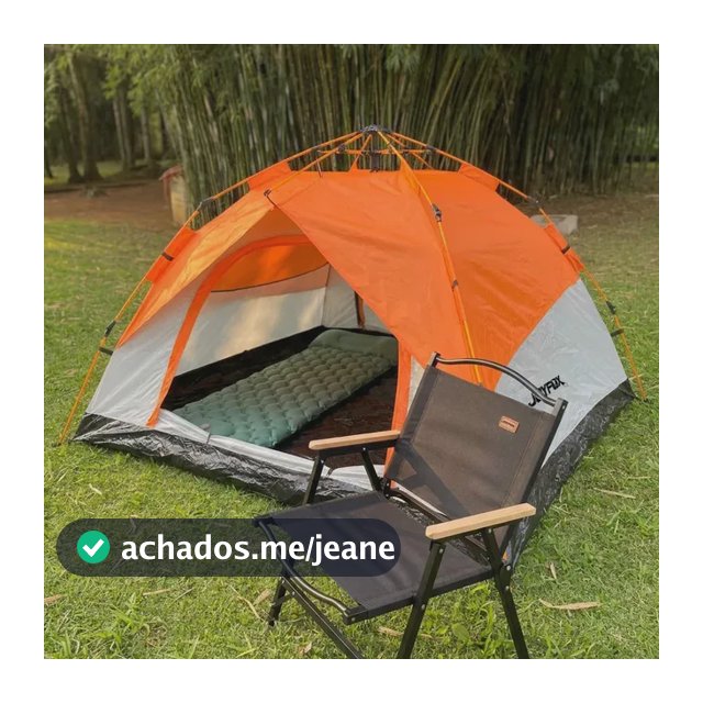 Barraca De Camping Automática 3-4 Pessoas Impermeável Rápida Portátil Dobrável Proteção UV Para Acampamento Laranja-Cinza