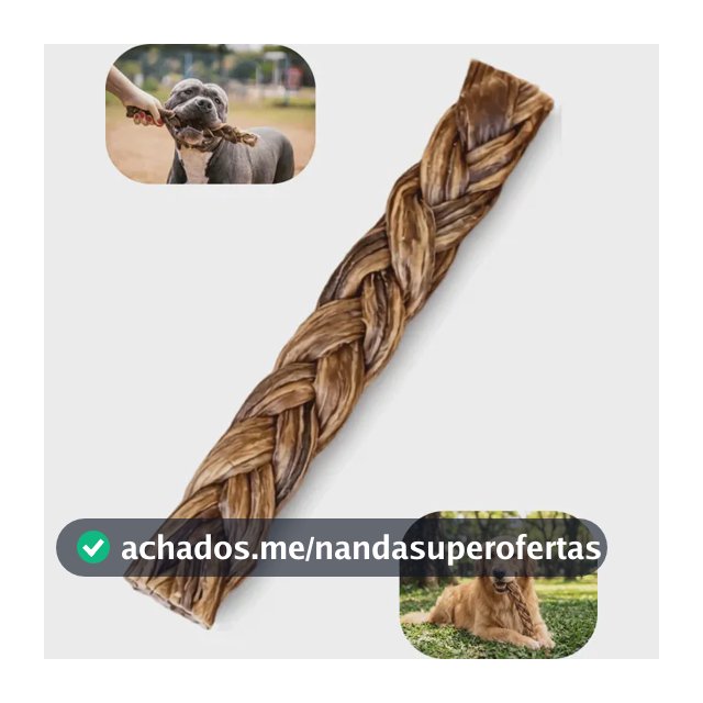 Trança De Pele Bovina Média Mordedor Para Cães Natuka 1un Marrom-claro
