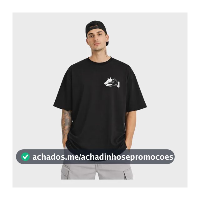 Camiseta Oversized Algodão Masculina Estampadas Estilosas Preto Megumi G