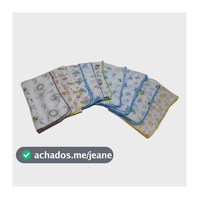 5 Fralda De Pano Estampada Grande Com Crochê - Promoção