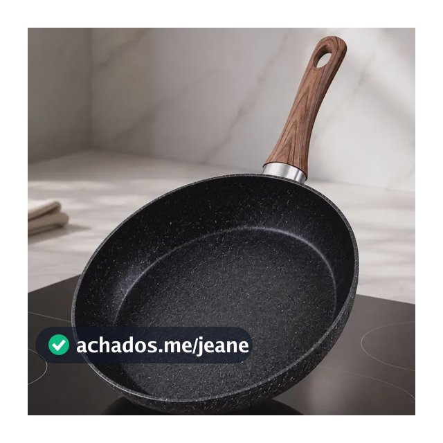 Frigideira Cerâmica Antiaderente 24cm Indução Cooktop Fogão Preto