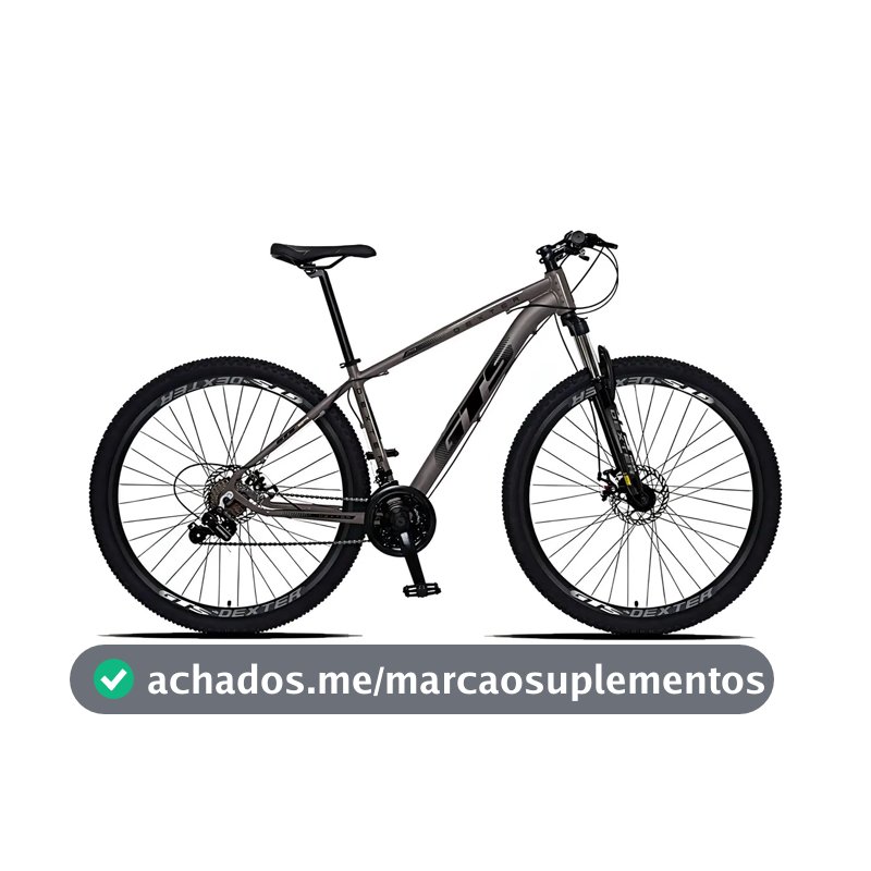Bicicleta Aro 29 Gts Dexter 24 Marchas Freio A Disco Cor Grafite Com Preto Tamanho Do Quadro 21