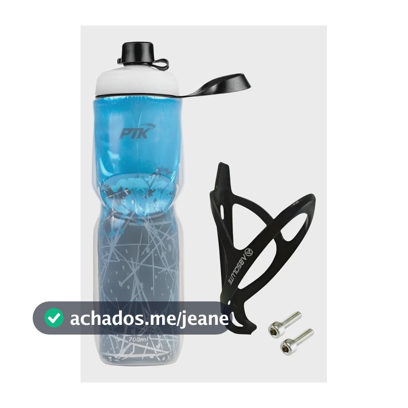 Garrafa Caramanhola Térmica P/ Bicicleta 700ml C/ Suporte Ab Cor Cold Azul