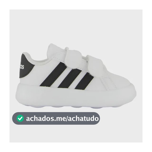 Tênis adidas Grand Court 2.0 Cf Infantil Branco E Preto