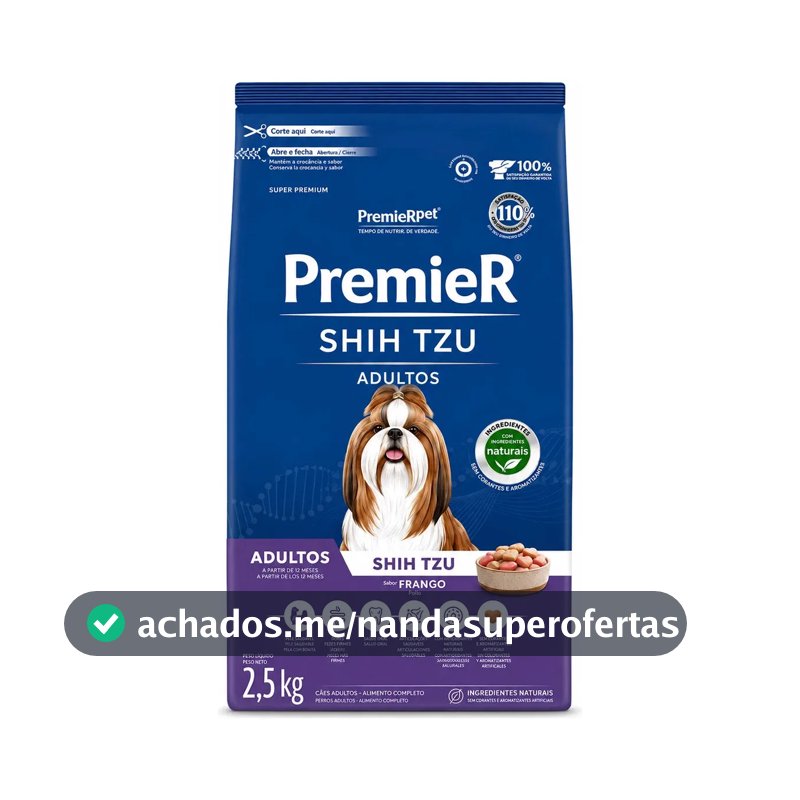 Ração Premier Raças Específicas Shih Tzu Adulto 2,5 Kg Frang