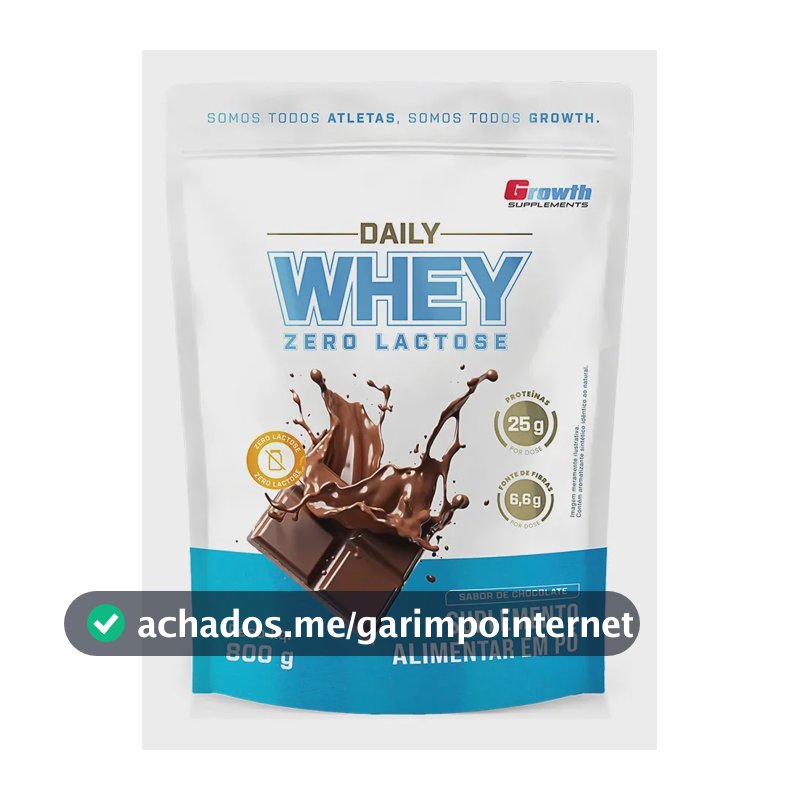 Daily Whey Protein Zero Lactose 800g Growth Supplements Chocolate