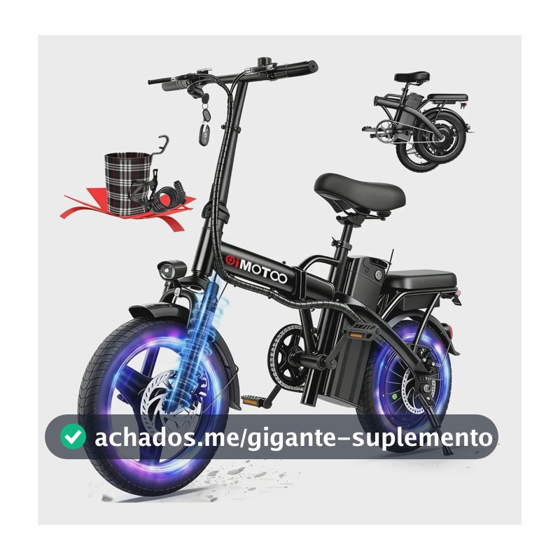 Oimotoo S6 Bicicleta Elétrica Dobrável 450w-35km-40km/h Preto