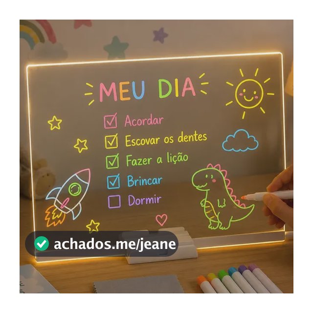 Lousa Magica Led 3d Neon Colorir Ilustração Infantil Led Branco