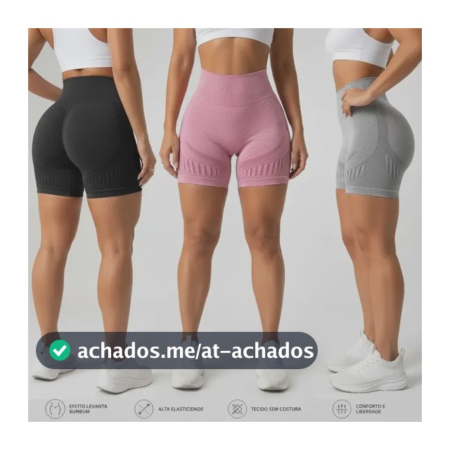 Kit 3 Short Levanta Bumbum Feminino Academia Yoga Fitness