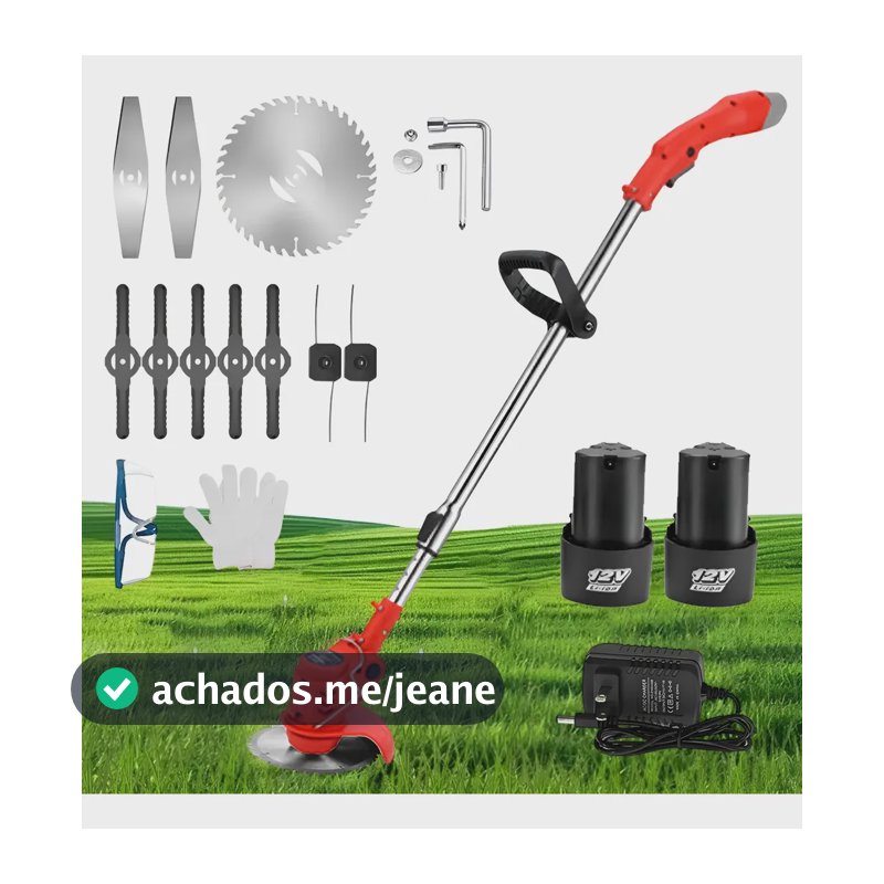 Roçadeira Elétrica Cortador De Grama Eletrico Portátil 110/127/220v Vermelho
