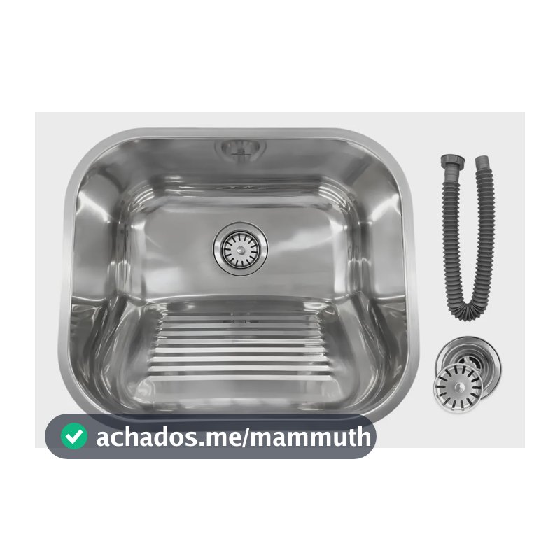 Tanque Cuba Lavanderia Aço Inox 304 Polido Com Ralo Sifão Flexível 34x40 Área de Serviço Stillus Home