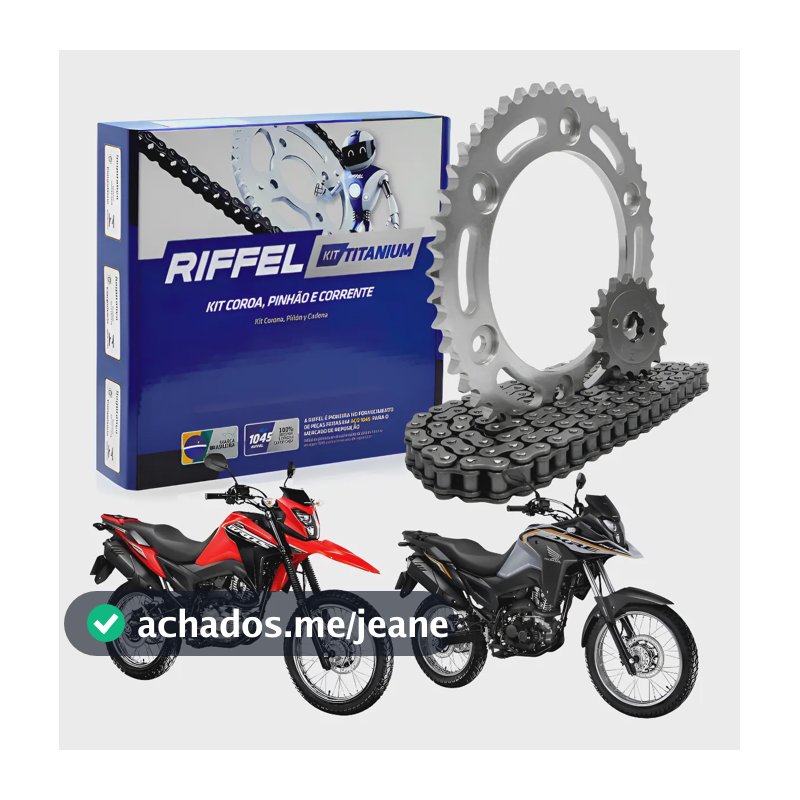 Kit Relação Riffel Honda Nxr Bros 160 Xre 190 Aço 1045 Prateado
