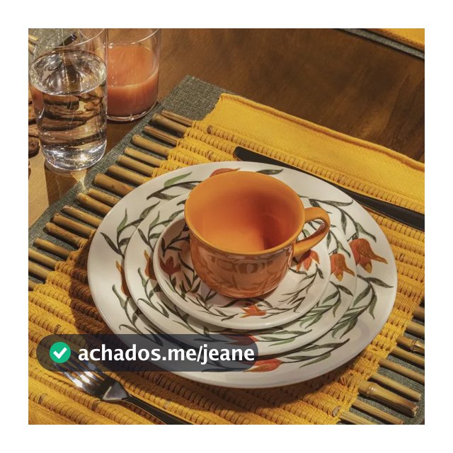Kit Jogo Café Lanche 2 Pessoas 4 Peças Donna Lírios Oxford Branco Florido