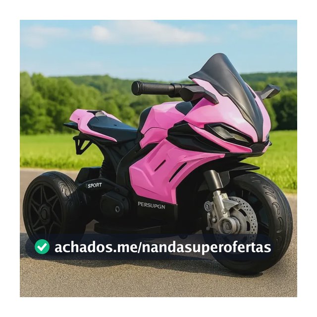 Mini Moto Elétrica Infantil Brinq Kids Rosa 6V Com Luzes E Buzina