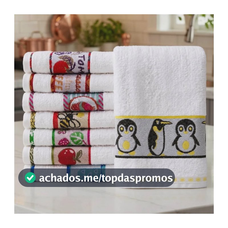 Kit 10 Panos De Prato/copa Felpudo Jacquard Premium Branco
