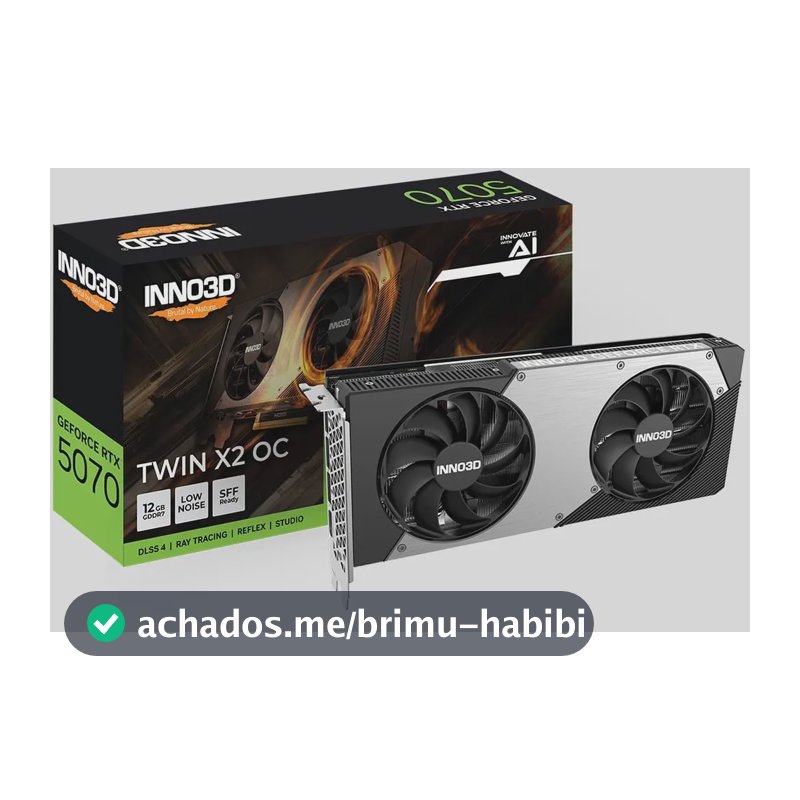 Placa de Vídeo Nvidia RTX 5070 Twin X2 OC 12GB GDDR7 4K HDMI 3 DisplayPort