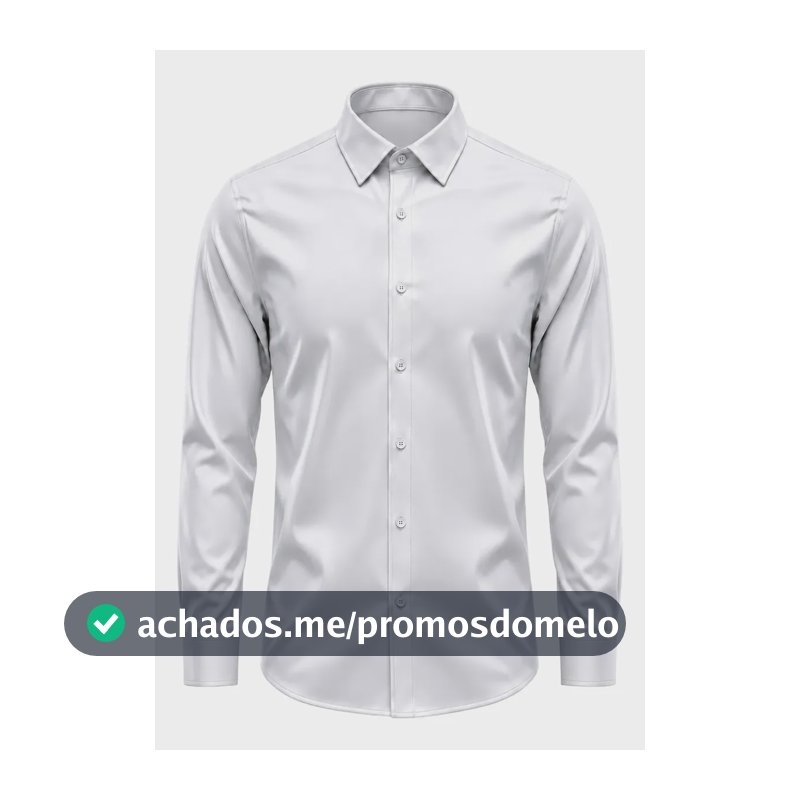 Camisa Social Masculina Slim Fit Premium Passa Facil Branco Liso G