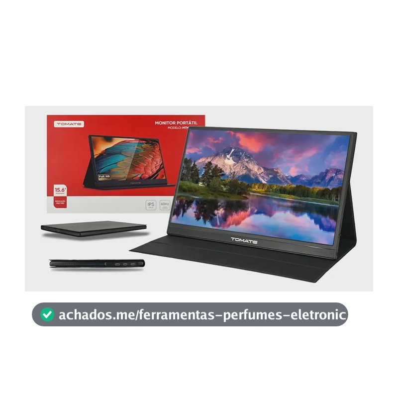 Monitor Portátil Full Hd 15.6 Notebook, Celular, Games C/ Cor Preto