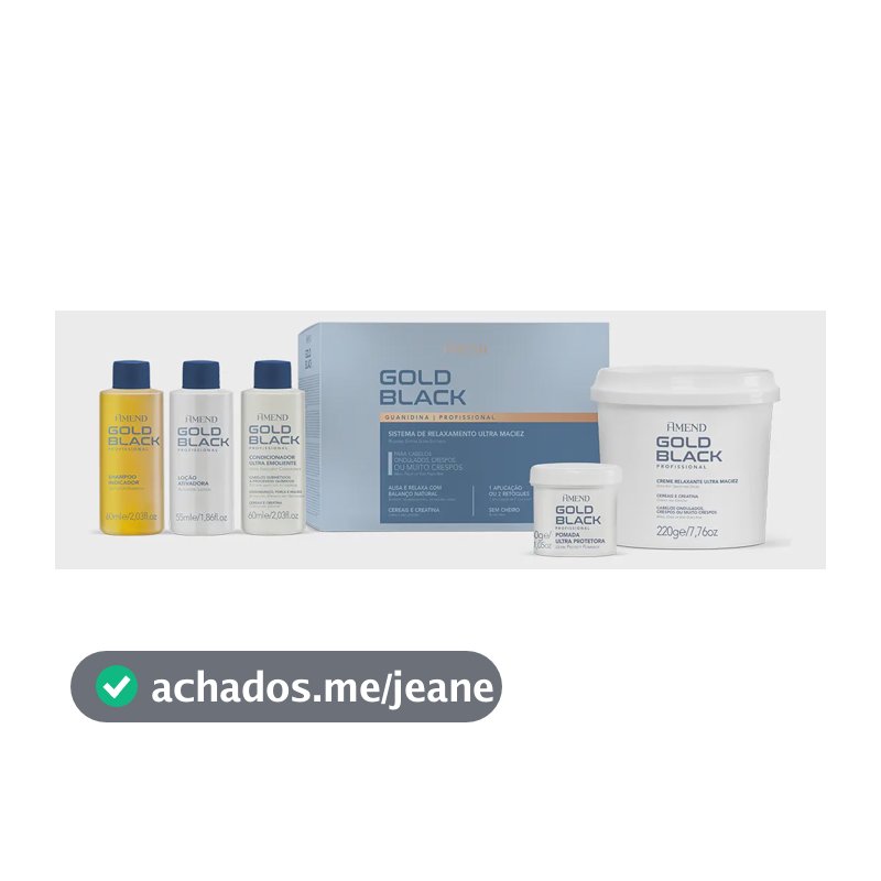 Kit Guanidina Amend Gold Black Relaxamento Capilar