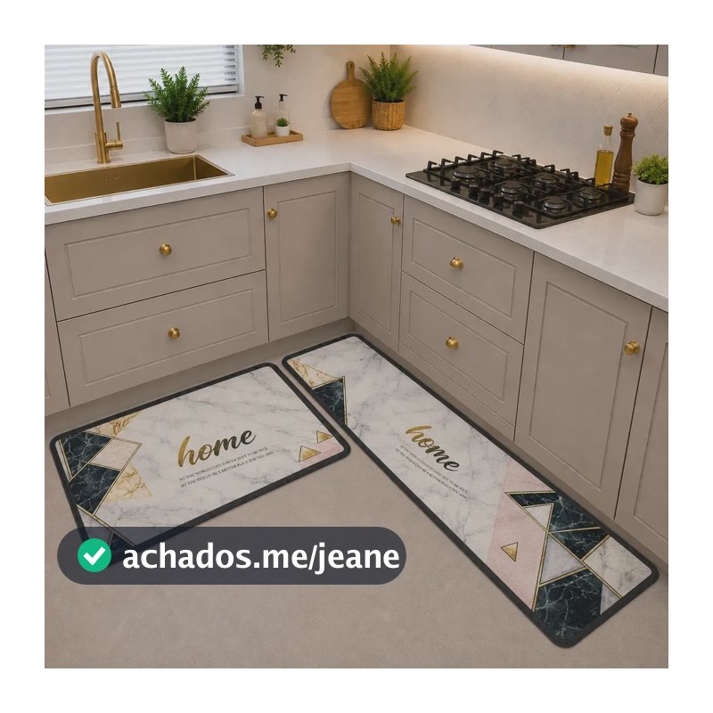 Tapete De Cozinha Conjunto Jogo Passadeira Antiderrapante 2p 1.2 M 40 Cm Home