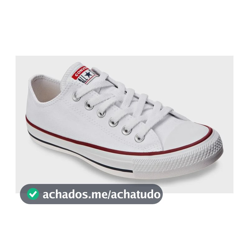 Tênis Chuck Taylor Cano Curto All Star Converse Branco/branco/marinho Liso 39 Br