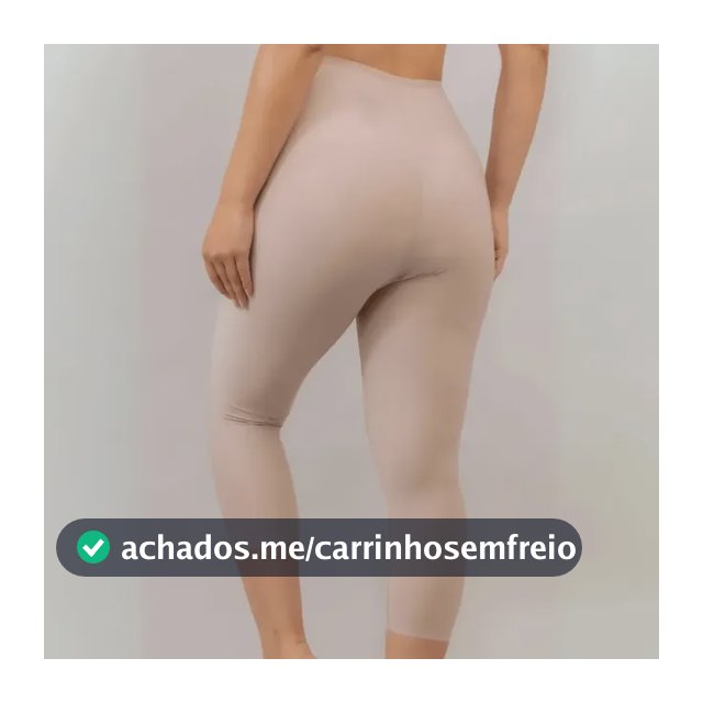 Calça Legging Modeladora Capri Segunda Pele Em Microfibra Bege Liso 42