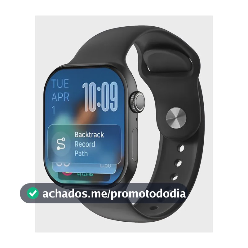 Smartwatch A Prova D'água Mede Pressão Arterial Gps Strava Preto