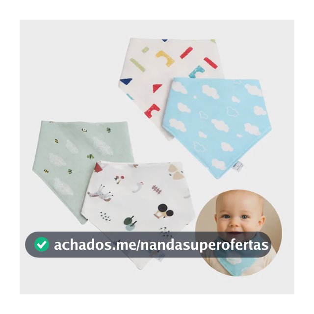4 Babador Bandana Importado Bebê Menino Menina Com Regulagem Menino