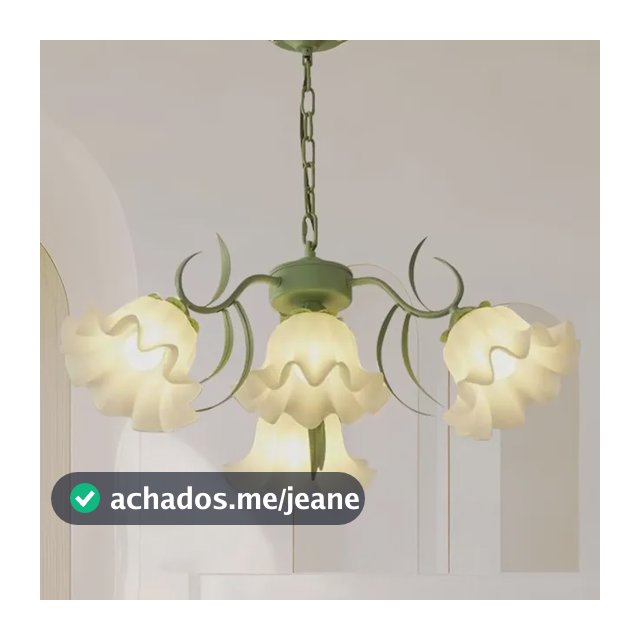 Luz Pendente De Acrílico Com Padrão Floral