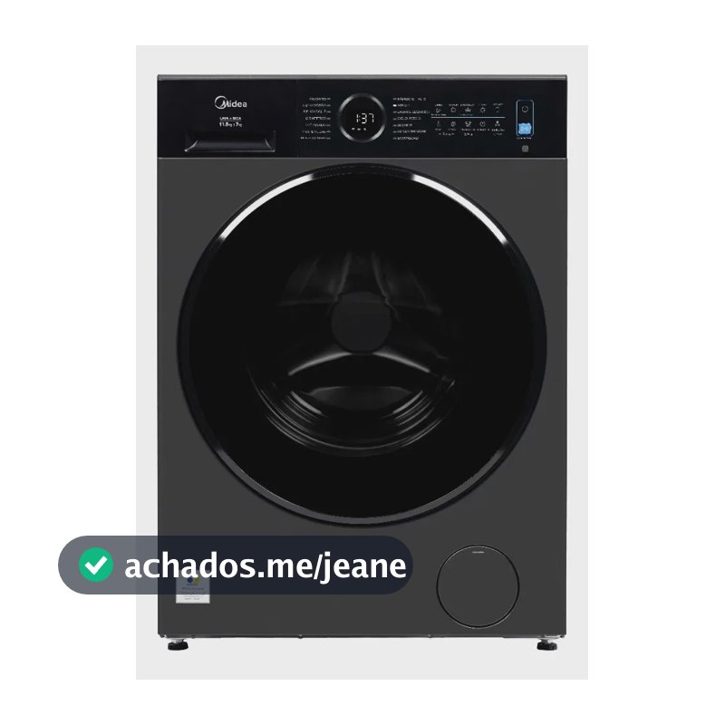 Lava e Seca 11,5kg Titanium Slim Midea Conectada 12V