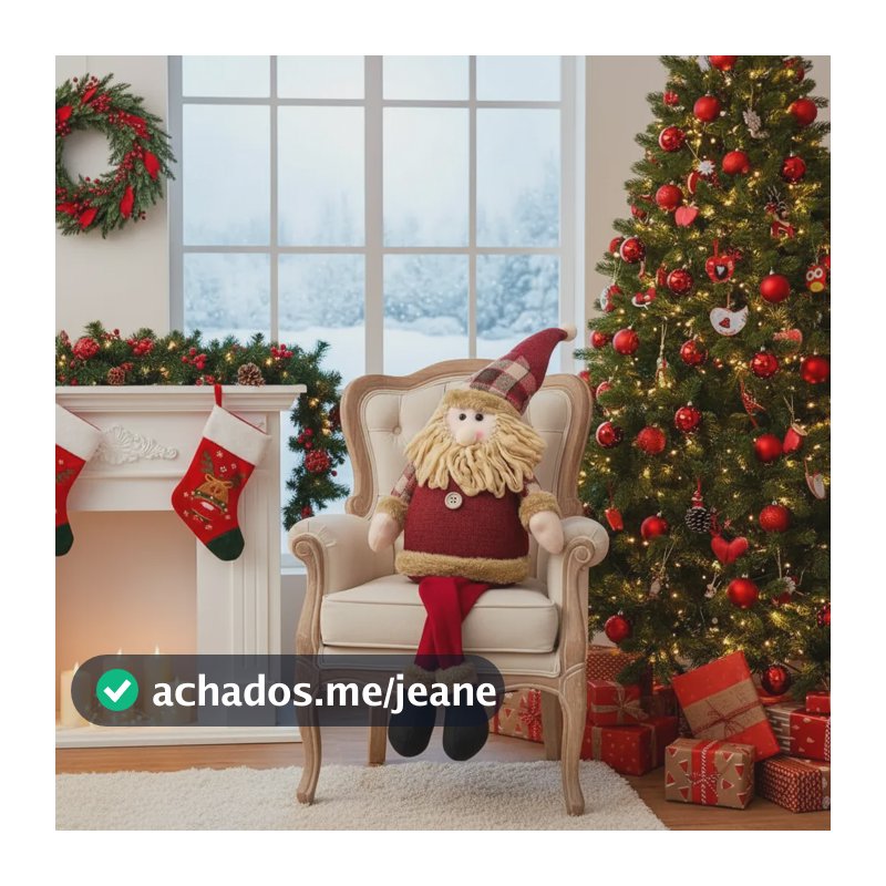 Decoração Boneco Natalino Papai Noel Com Pernas Moles 60cm Vermelho