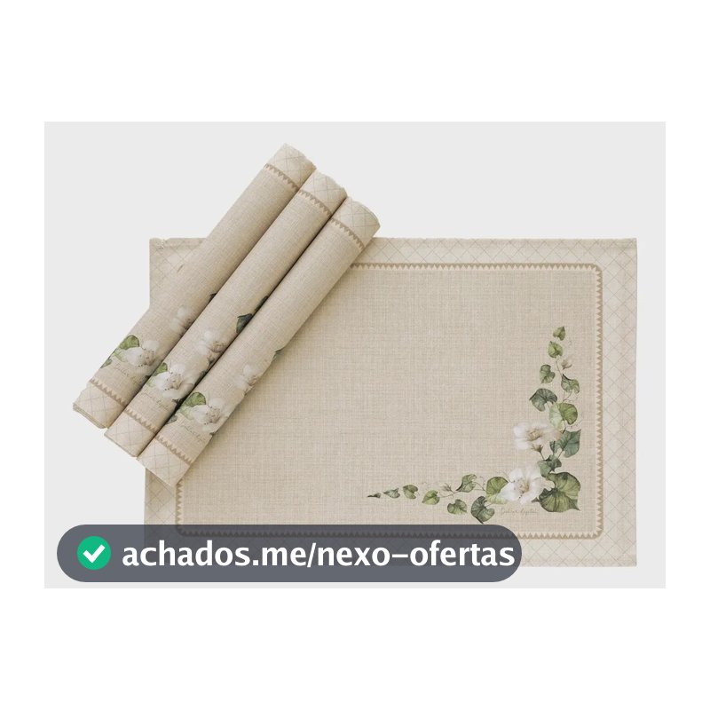Kit Jogo Americano 4 Peças Retangular Estampado Dohler Renova Botânica