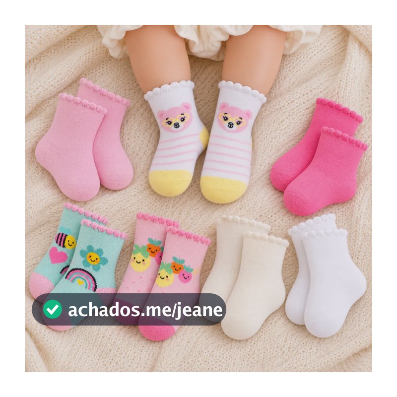 Kit 7 Pares Meia Bebê Todo Dia Rn Duck Menino Menina Algodão Menina 02 Rn