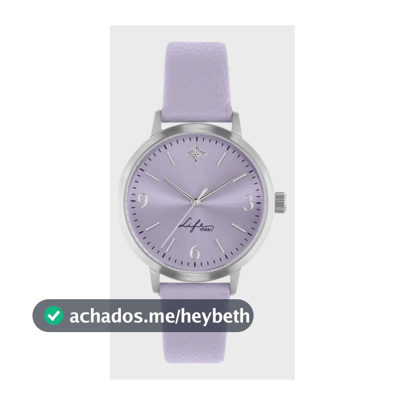Relógio Life Realizações Feminino Couro Lilas Lilás