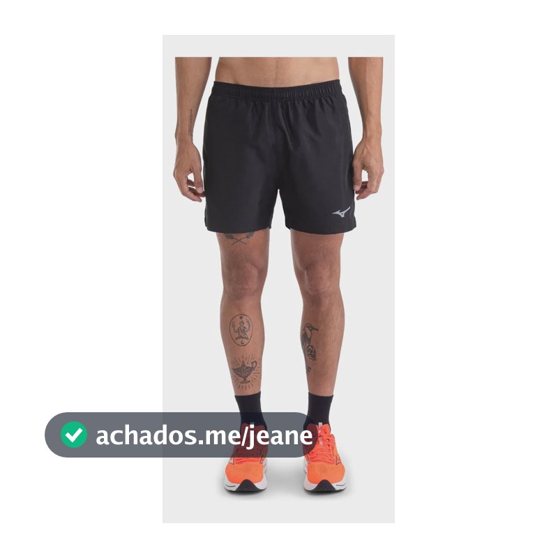 Shorts De Corrida Mizuno Running 5 Masculino Preto G