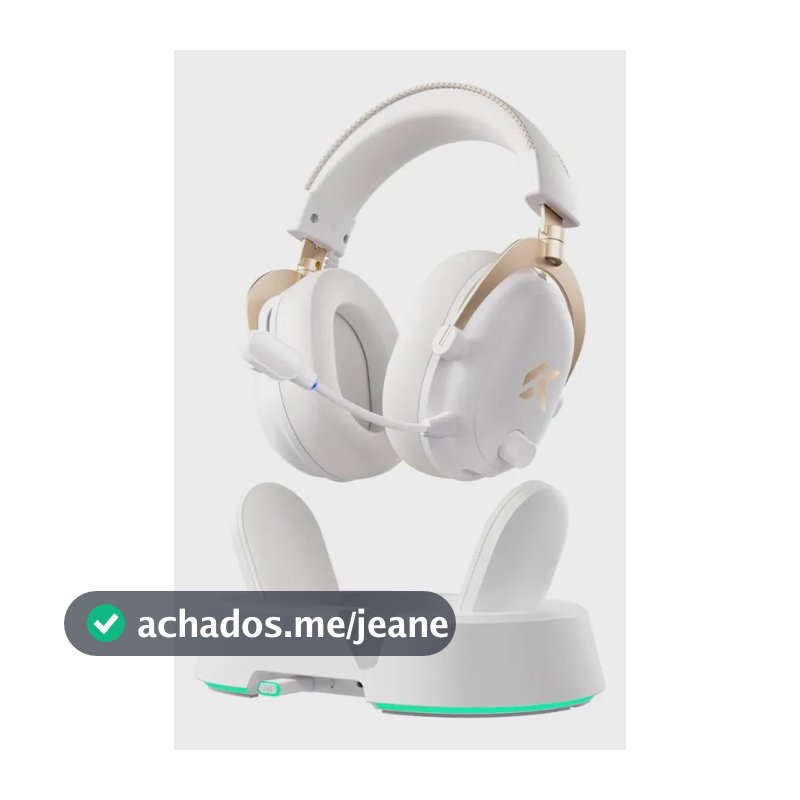 Fone Gamer Mchose V9 Turbo Tri-mode 7.1 Virtual Som Imersivo White Gold (branco/dourado)