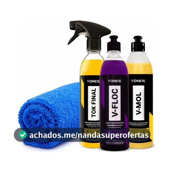 Kit Automotivo Vonixx Limpeza V-mol V-floc Toalha Tk Final